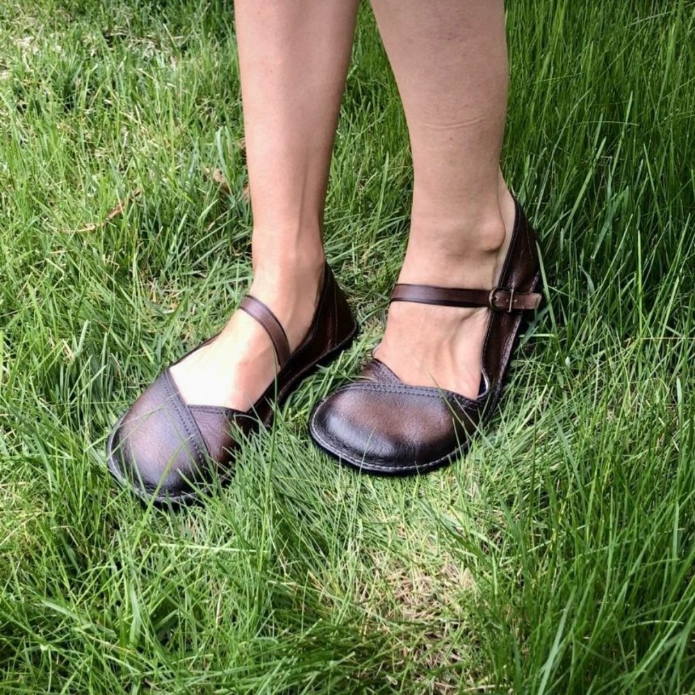Gea Soles Yrsa Mary Jane Flats Brown Leather Best Fits ~37/38